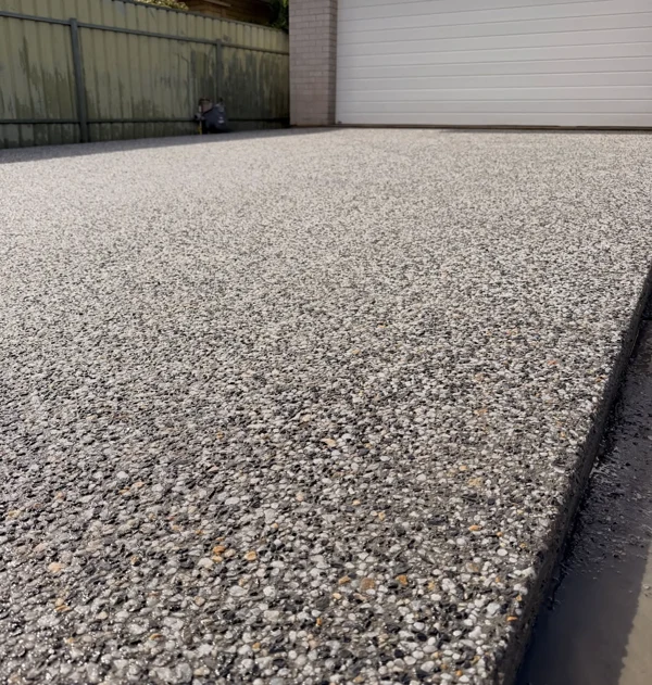 Close view of exposed aggregate at Salisbury Park
